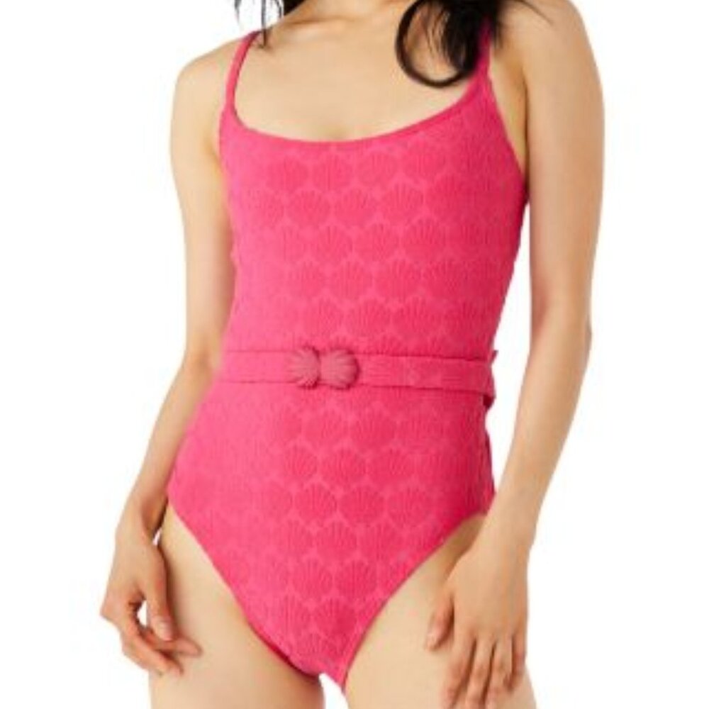 Kate Spade New York Women's Pink‎ Seashell Burnout One-Piece Swimsuit SZXL NWT